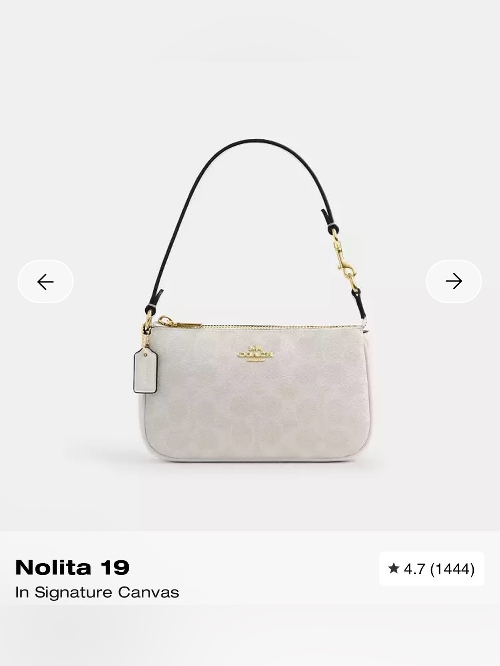 COACH NOLITA 19 SIGNATURE CANVAS SHOULDER BAG.